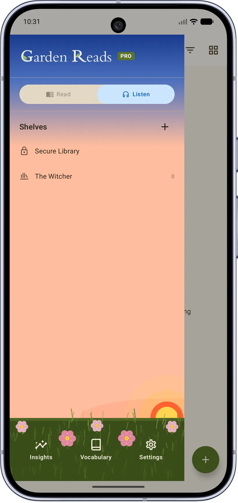 Drawer — Listen mode
