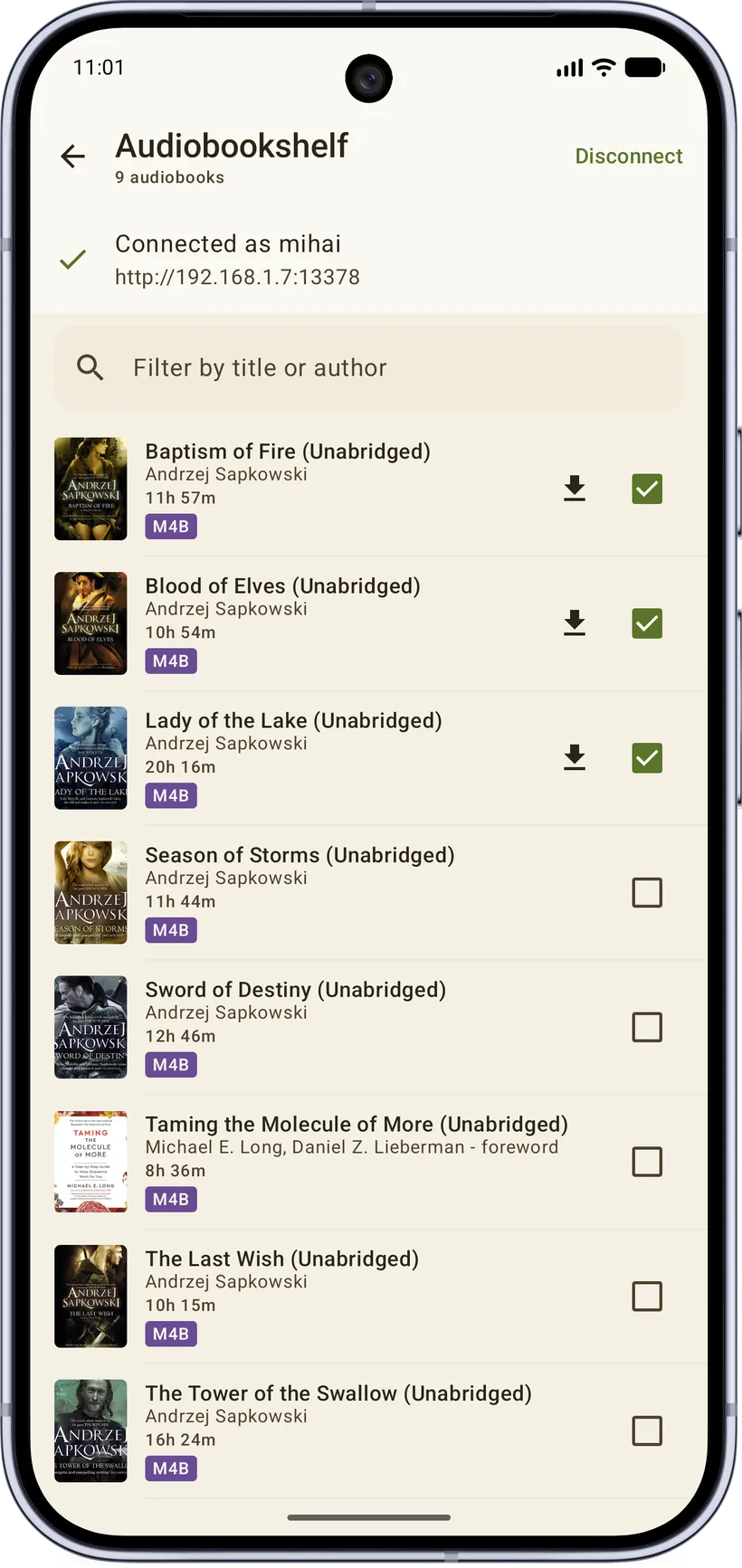 Stream from Audiobookshelf