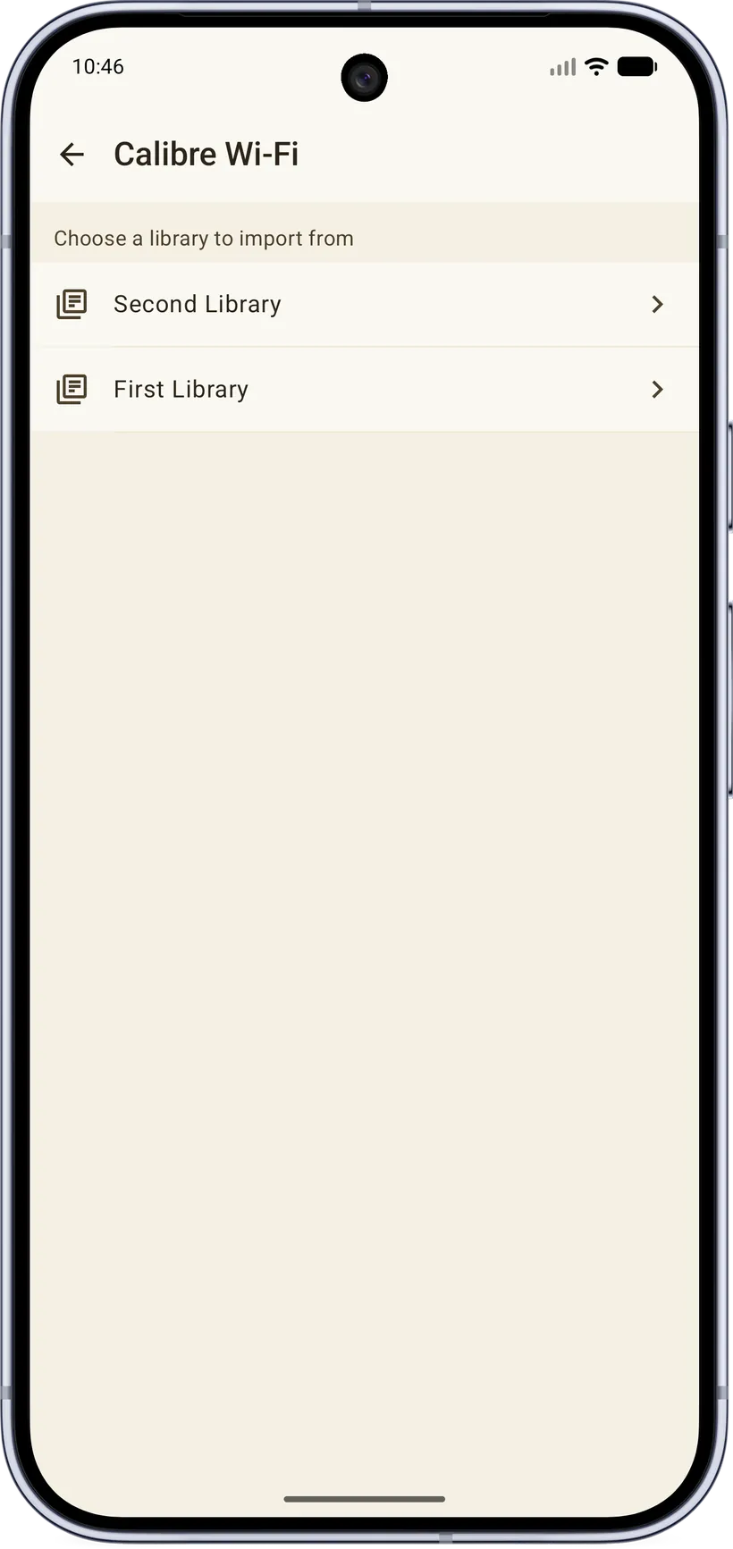 Pick a Calibre library