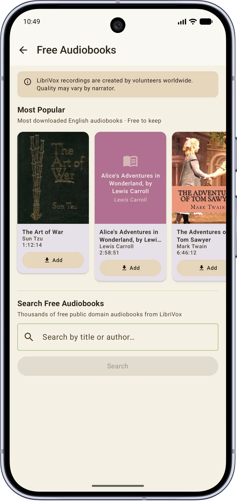 Free audiobooks