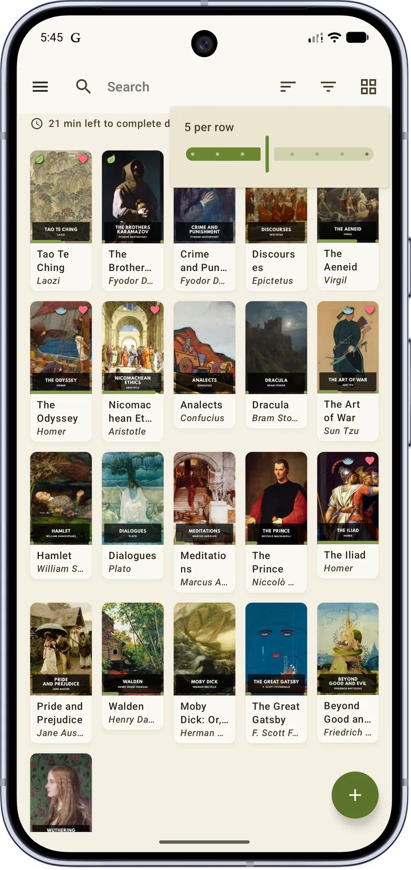 Library — 5×5 grid