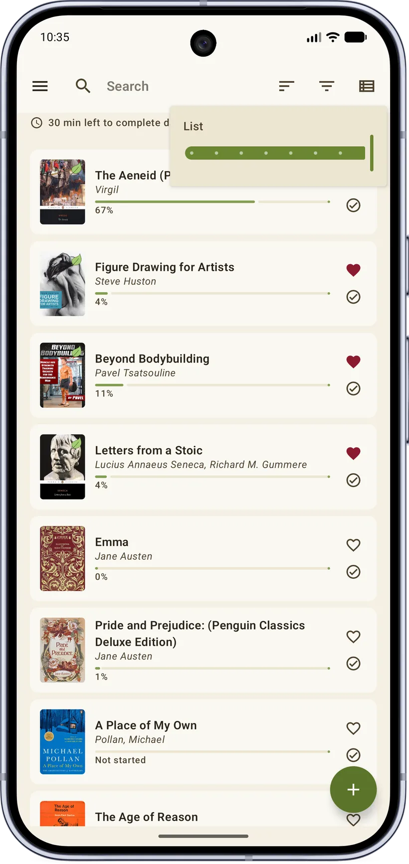 Library — list view