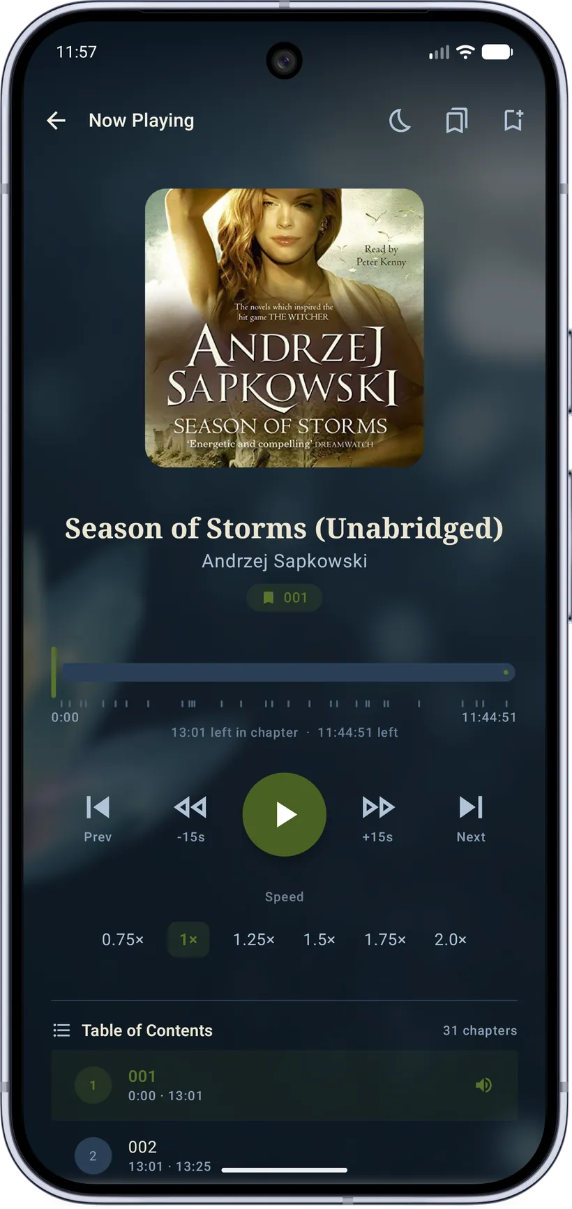 Audiobook player (dark)