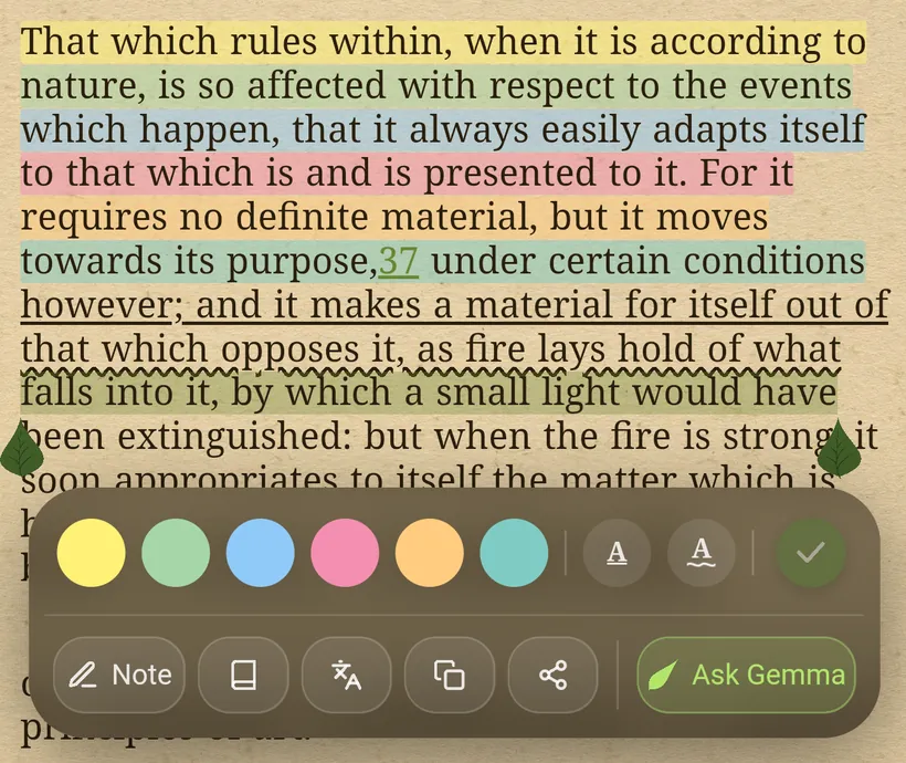 Highlights in a book