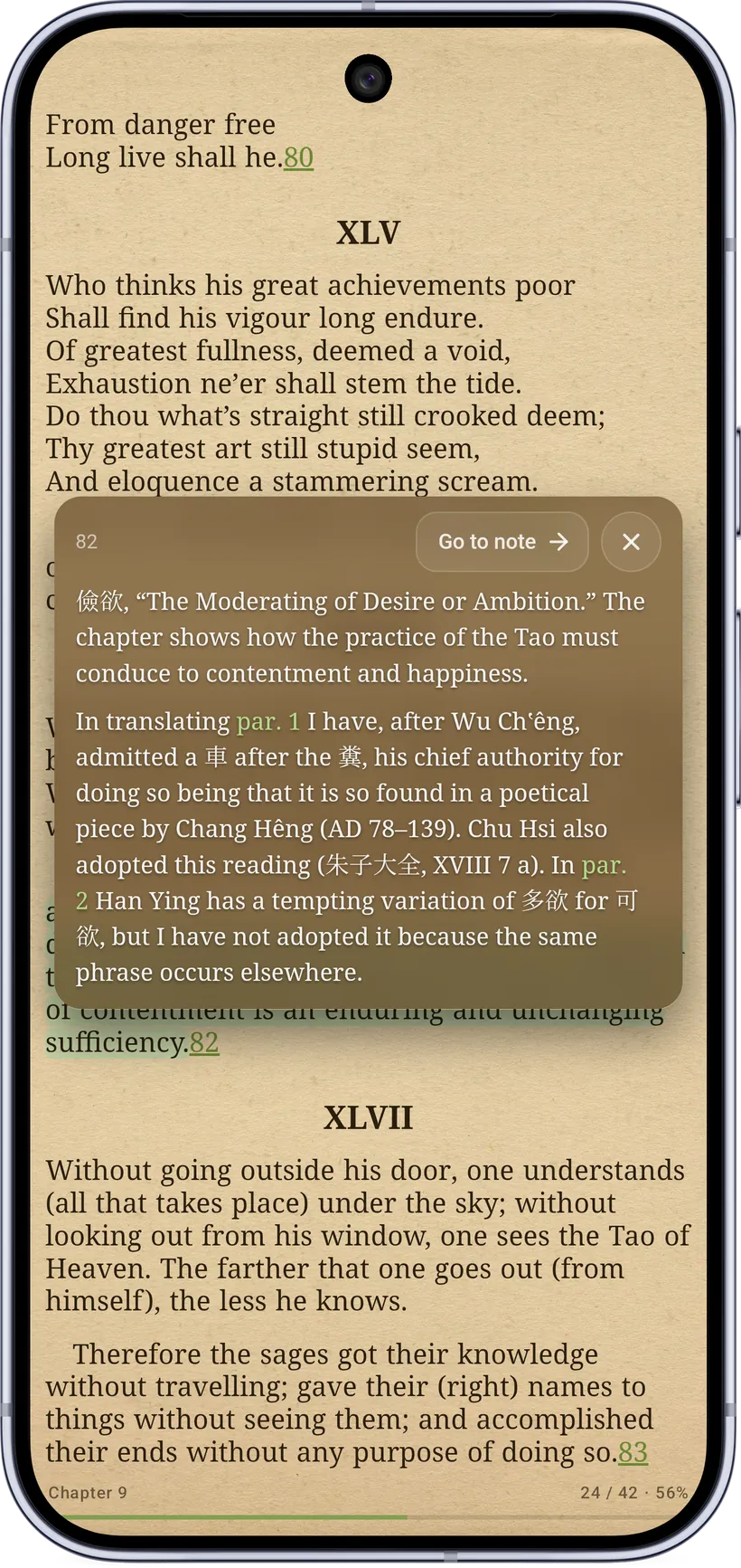 Footnote pop-up