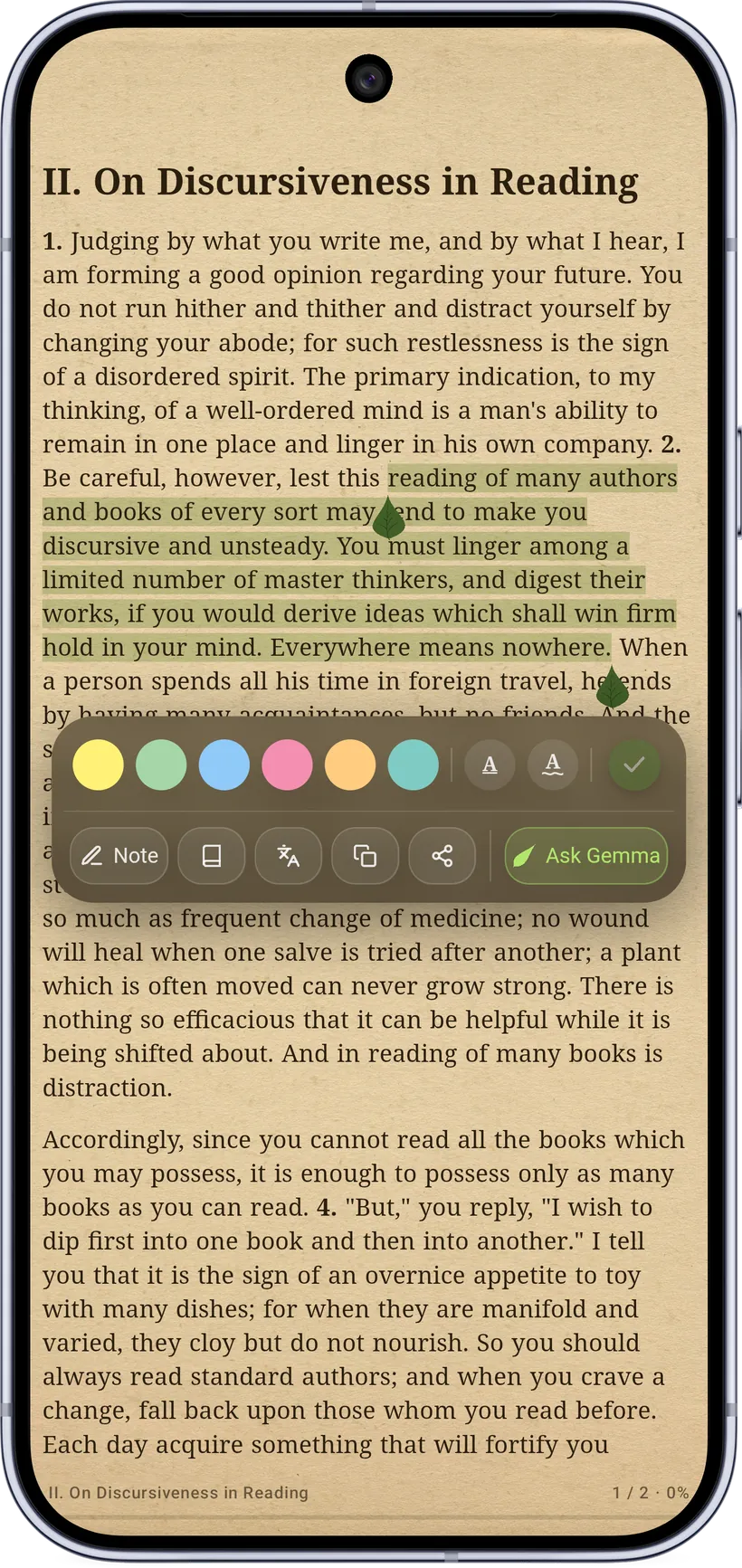 The selection bar